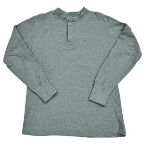 L.L. Bean Two-Layer River Driver's Shirt Traditional Fit Henley Top Thyme M